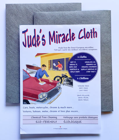 Good Solutions Jude's Miracle Cloth grey 2 pack eco friendly reusable cleaning sustainable kitchen home windows canada streak free chemical free cleaning glass car