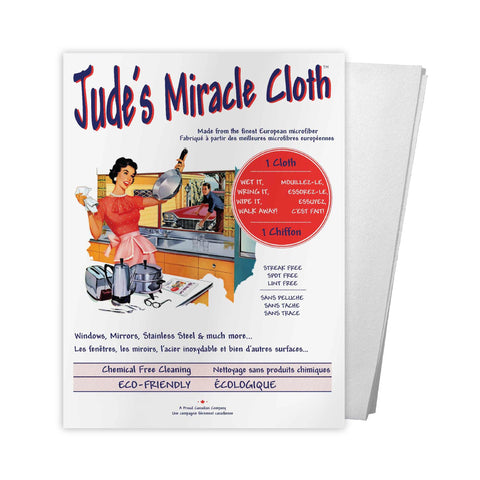 Good Solutions Jude's Miracle Cloth white eco friendly reusable  cleaning sustainable kitchen home windows canada streak free  chemical free cleaning glass